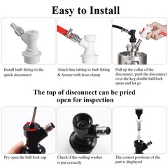 1 Pairs Corny Keg Ball Lock Quick Disconnect Set, Home Brewing Cornelius Keg