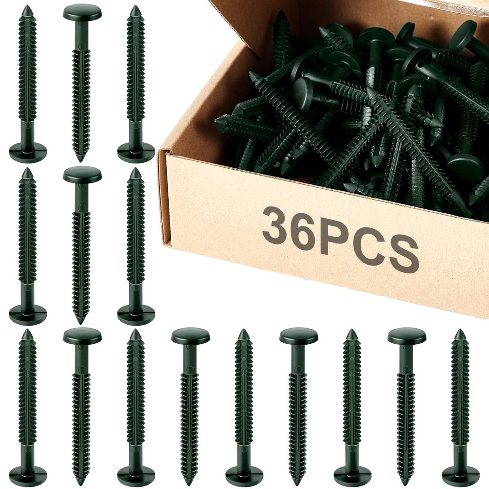 Blulu 36 Pcs 3 Inch Vinyl Shutter Fastener Window Panel Peg Lok Pin Pegs Screws