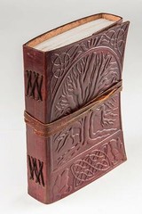 Sacred Oak Tree of Life Blank Page BOOK Handcrafted Leather Writing JOURNAL 5×7