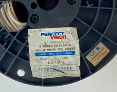 Perfect Vision Coaxial Cable Premium 60% Al Braid Natural White 18AWG 1000 ft