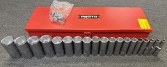 PROTO J54101 Socket Set 19 Pcs, 1/2″ Drive, 6-Point, 3/8″ to 1 1/2″, w/ Tool Box