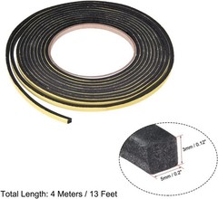Sealing Foam Tape 5Mm Wide 3Mm Thick 4M/13Ft Long, Self Adhesive Weather Strip f