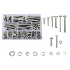 192PCS Stainless Steel Heavy Duty Hex Bolt/Nut Kit M6/M8/M10 304SS w/Washers