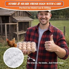 100 Packs Egg Cartons Cheap Bulk Plastic for 12 Eggs Clear Egg Cartons