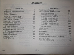 KOMATSU GD705A-3 MOTOR GRADER OPERATION & MAINTENANCE MANUAL BOOK S/N 30001-UP