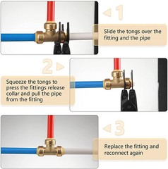 Disconnect Tongs Clamp Removal Tool Push Fit Fittings 1/2″ 3/4″ 1″ Pipe PEX CPVC