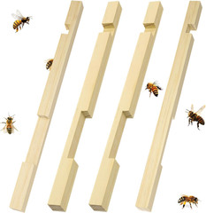 8 Pack Wooden Entrance Reducers for 10 Frame Beehives, 14.75 x 0.75 x 0.75 in