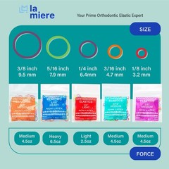 Neon Non-Latex 100 counts Intraoral Elastic Bands Orthodontic 1/4″, Medium