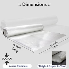 Fiberglass Cloth, 6 Oz, 50 Inches x 12 Feet / 4 yd. Long – Pack of 3