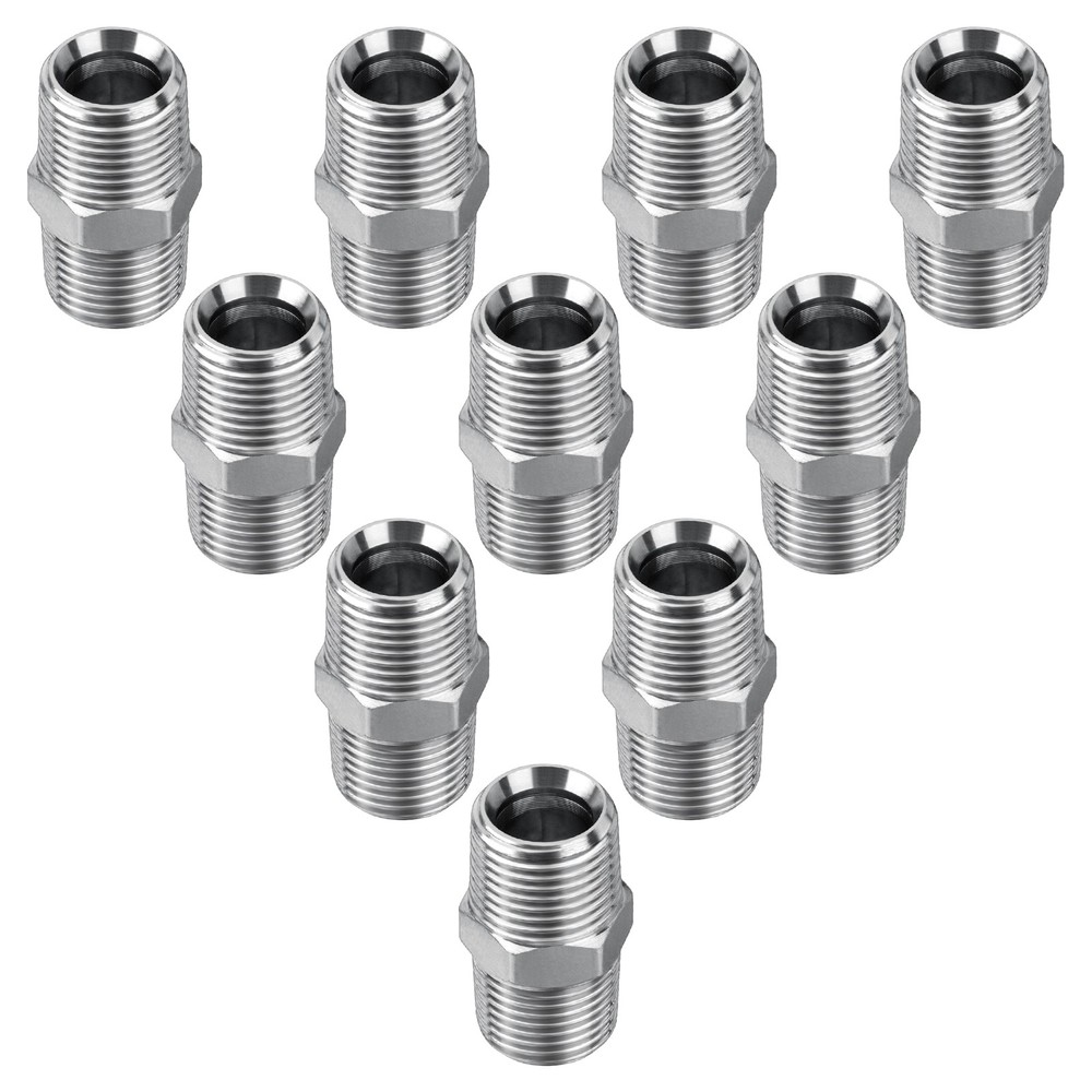 10pcs 1/2″ NPTF Male x 1/2″ NPTF Male Hydraulic Hose Fittings w/Protection Cover