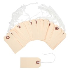 100 Manilla Cardstock Price Tags 3 1/4″ x 1 5/8″ Size 2 Pre-strung with String