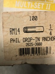Red Head RM-14 Drop-In Anchor – Qty of 70