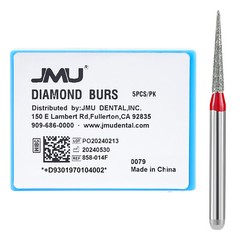 JMU Dental FG Burs Needle Shape Diamond Burs Fine Grit/Extra Fine 5pcs/pk