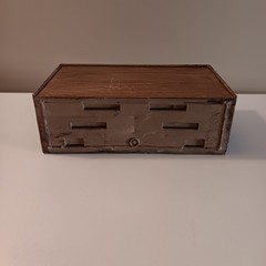 Vintage 70’s Lerner Faux Wood Letter Holder. Approx 12″L X 7″H X 4″W