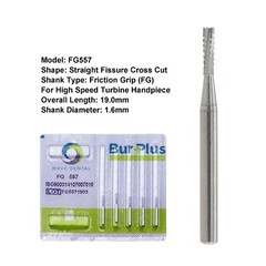 Wave Dental Carbide Burs FG 555 556 557 557L 558 High Speed Straight Fissure Bur