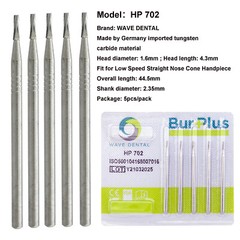 Wave Dental Surgical Burs For Straight Handpiece Taper Fissure Carbide HP 44.5mm