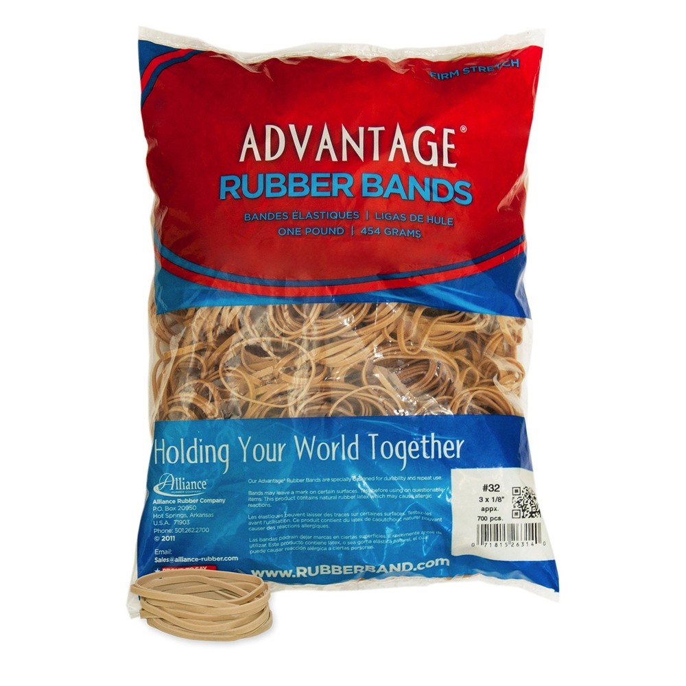 Rubber 26324 Advantage Rubber Bands Size #32, 1 lb Bag Contains Approx. 700 B…