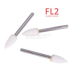 12pcs Dental Flame White Stone Polishing FG Burs Fl2 Abrasion Point Bur AZDENT