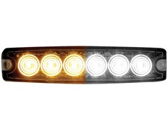 5 Inch Ultra Thin Amber Clear LED Strobe Light Waterproof 23 Flash Patterns
