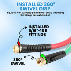 1/4 Inch Twin Welding Rubber Hose, Oxygen Acetylene Hose 300 PSI, Torch Hose 50