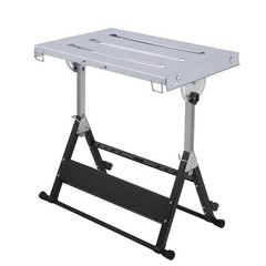 Welding Table 46″x18″ Folding Steel Workbench 1000Lbs Capacity Adjustable Height