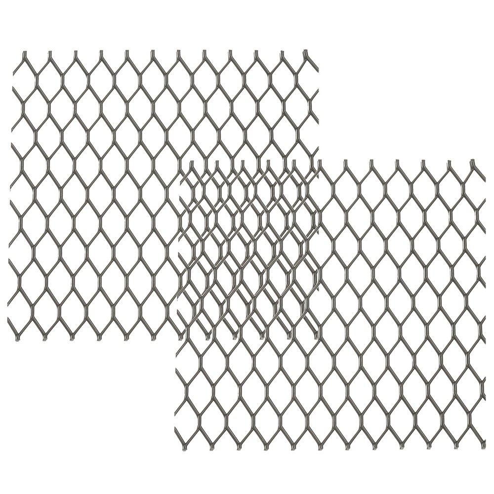 4″L x 4″W Universal Car Grill Mesh, 2Pcs 7x12mm Diamond Hole, Black