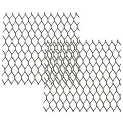 4″L x 4″W Universal Car Grill Mesh, 2Pcs 7x12mm Diamond Hole, Black