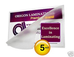 Hot Laminating Pouches 3-1/2 x 5-1/2 File Card size [pack of 100] 5 Mil Clear