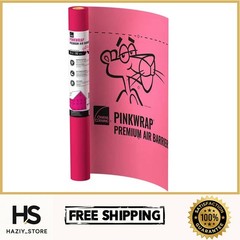 Pinkwrap Housewrap 3×75 ft Premium Air Barrier Moisture Resistant UV Durable