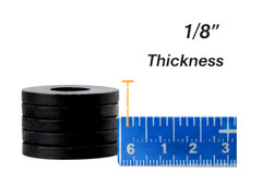 Rubber Flat Washers 5/8″ ID x 1″ OD x 1/8″ Thick Black Various Pack Sizes