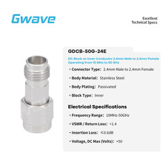 DC Block on Inner Conductor 2.4mm Male to 2.4mm Female (10 MHz – 50GHz)