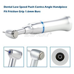 10 Dental Low Speed Handpiece 1:1 Contra Angle Push Button fit FG 1.6mm Burs USA