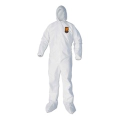 KleenGuard 44334 A40 Elastic-Cuff Ankle Hood Boot Coveralls – XL, WHT (25/CT)New