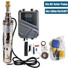 3″ DC 48V Solar Pump Submersible Pump Bore 500W Deep Well Pump + MPPT Controller