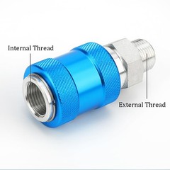 2 PCS HSV08 Aluminum G1/4 Inch Thread Pneumatic Flow Control Manual Valve