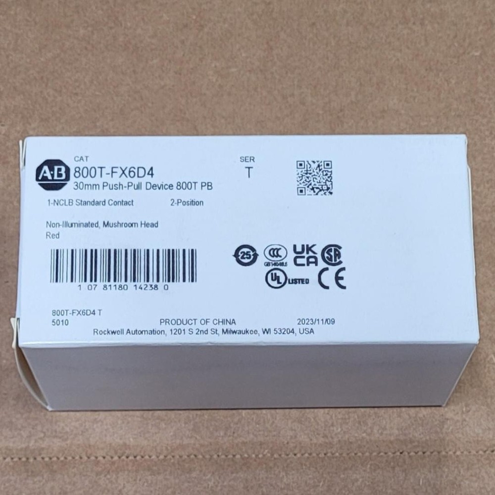 New Allen-Bradley 800T-FX6D4 * Push-Pull Device, Red, Non-Illuminated