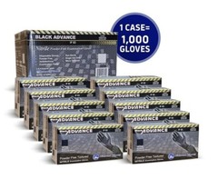 6 Mil Advance Black Nitrile Exam Gloves Powder Latex Free Case 1000 PCS XXL
