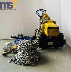 YALE CPA 60-3 PNEUMATIC AIR CHAIN HOIST 6 TONS CAPACITY 32 FT. CHAIN W/ TROLLEY