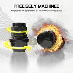 24pcs Lug Nuts for F150 One-Piece OEM M14x1.5 Black 24PCS-2015-2025 F150