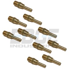 (10 PACK) 1/4 SWIVEL HOSE BARB X 1/4 MALE NPT Brass Fitting Gas Fuel Water Air