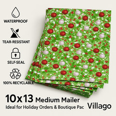 Christmas Poly Mailers 10×13 Self-Seal Shipping Bags, Waterproof & TearResistant