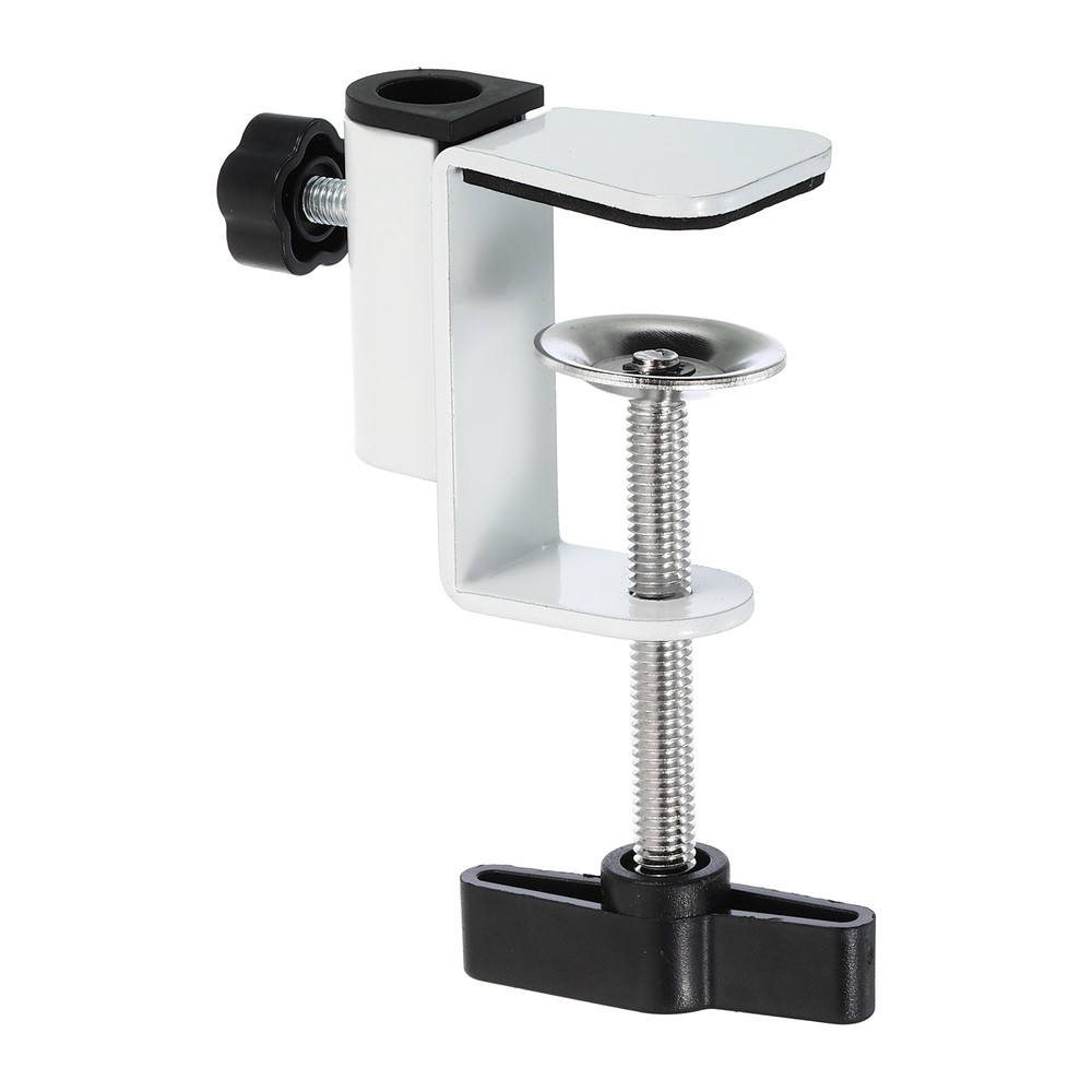 0.49″ Hole Dia. Universal C-Clamp Desk Clamp for Table Lamp Mic Arm White