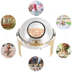 6L/6.3QT Roll Top Chafing Dish Food Warmer Buffet Set Servers for Parties