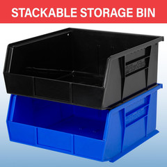 Stackable Heavy Duty Storage Bins Plastic Organizer 10x11x5 Garage Parts Box 2P