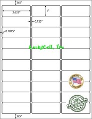 30000 Laser/Ink Jet Self Adhesive Labels 30up / 30 Labels Per Sheet /1000 Sheets