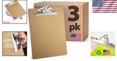 Environmentally Friendly Clipboards, Letter Size, 3-Piece Set with Hanging Hole