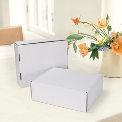 12x10x4 inches Shipping Boxes Set of 15, White Corrugated Cardboard Box for M…