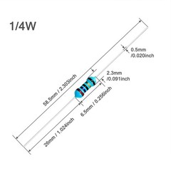 100pcs 100 Ω ohm Resistor 1/4W 0.25W Metal Film Fixed Resistor 0.01 ±1% Toler…