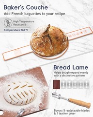 30-Pcs Sourdough Bread Baking 10 inches x 10 x 5.9 inches, Brown
