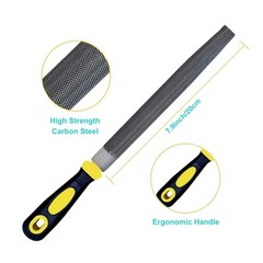 3 pcs Metal File Set, 8-inch,Professional High Carbon Steel 8 inch, Yellow